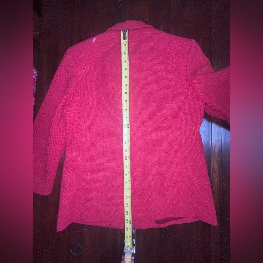Pendleton Red 100%Virgin Wool ButtonUP Blazer Size Petite - Picture 4 of 6